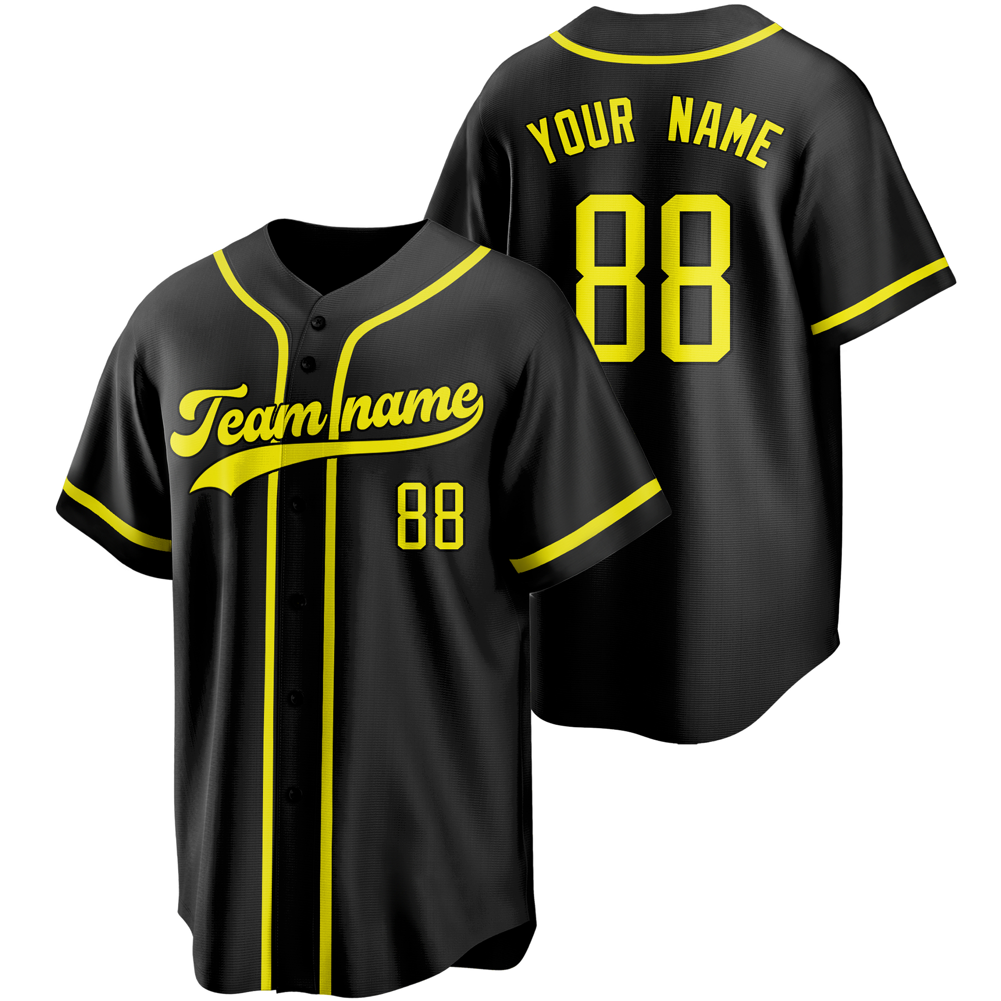 Black/Gold Custom Baseball Jersey Fashion Softball Shirt