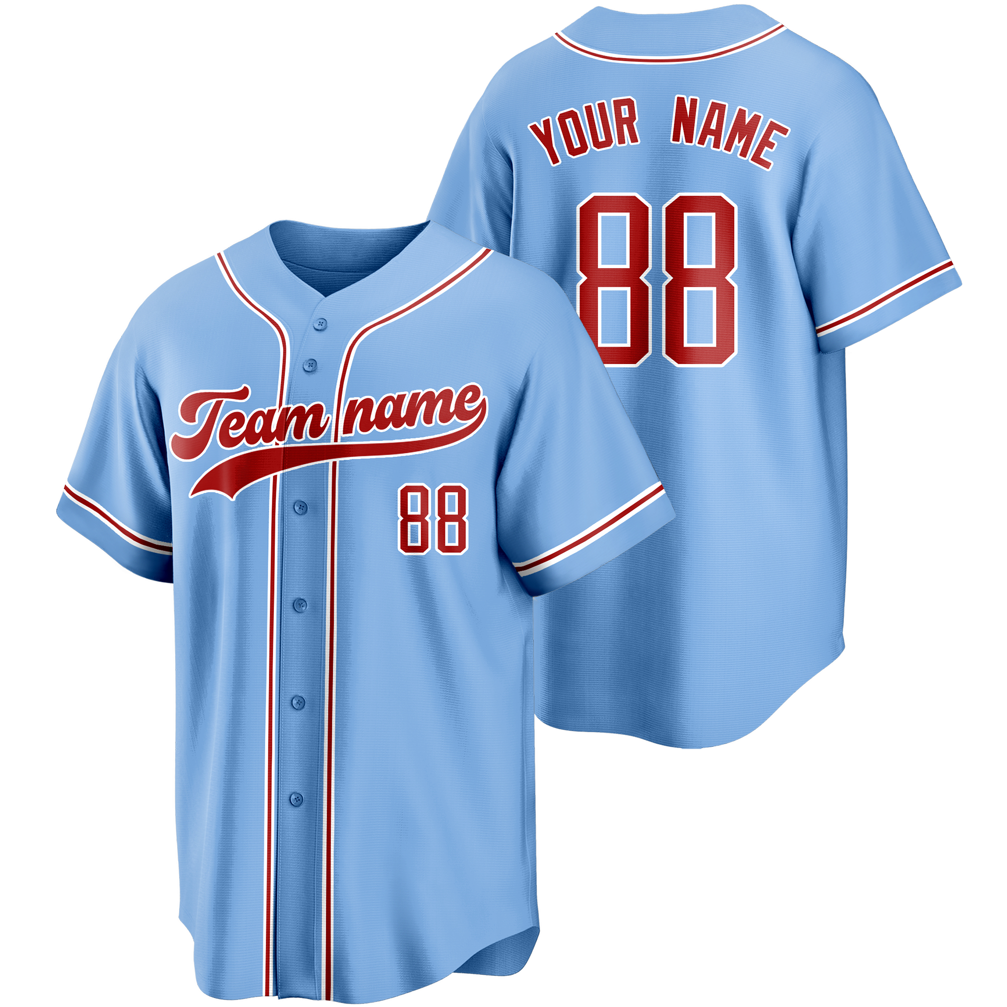 Blue/Red Custom Baseball Jersey Fashion Softball Shirt