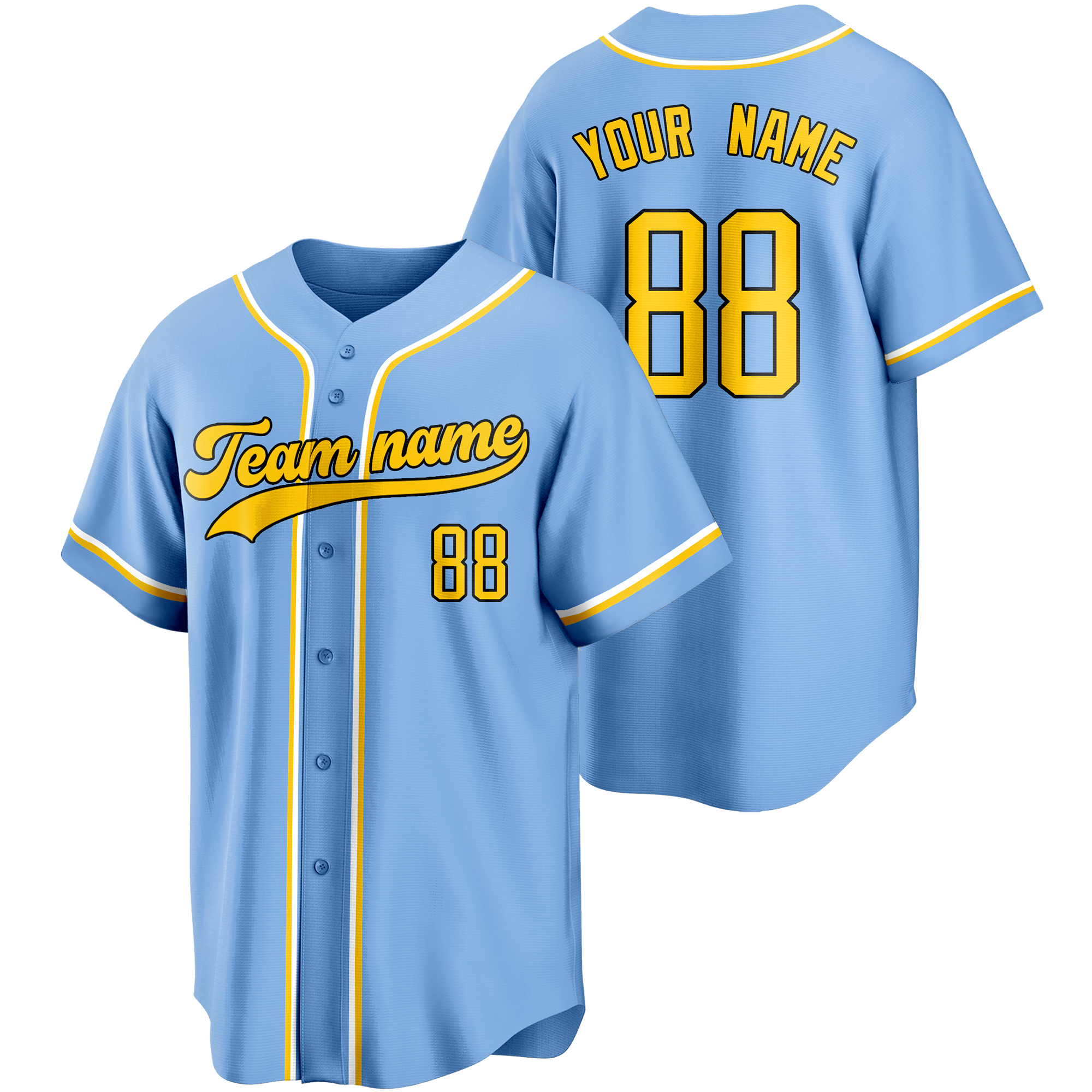 Blue/Yellow Custom Baseball Jersey Fashion Softball Shirt