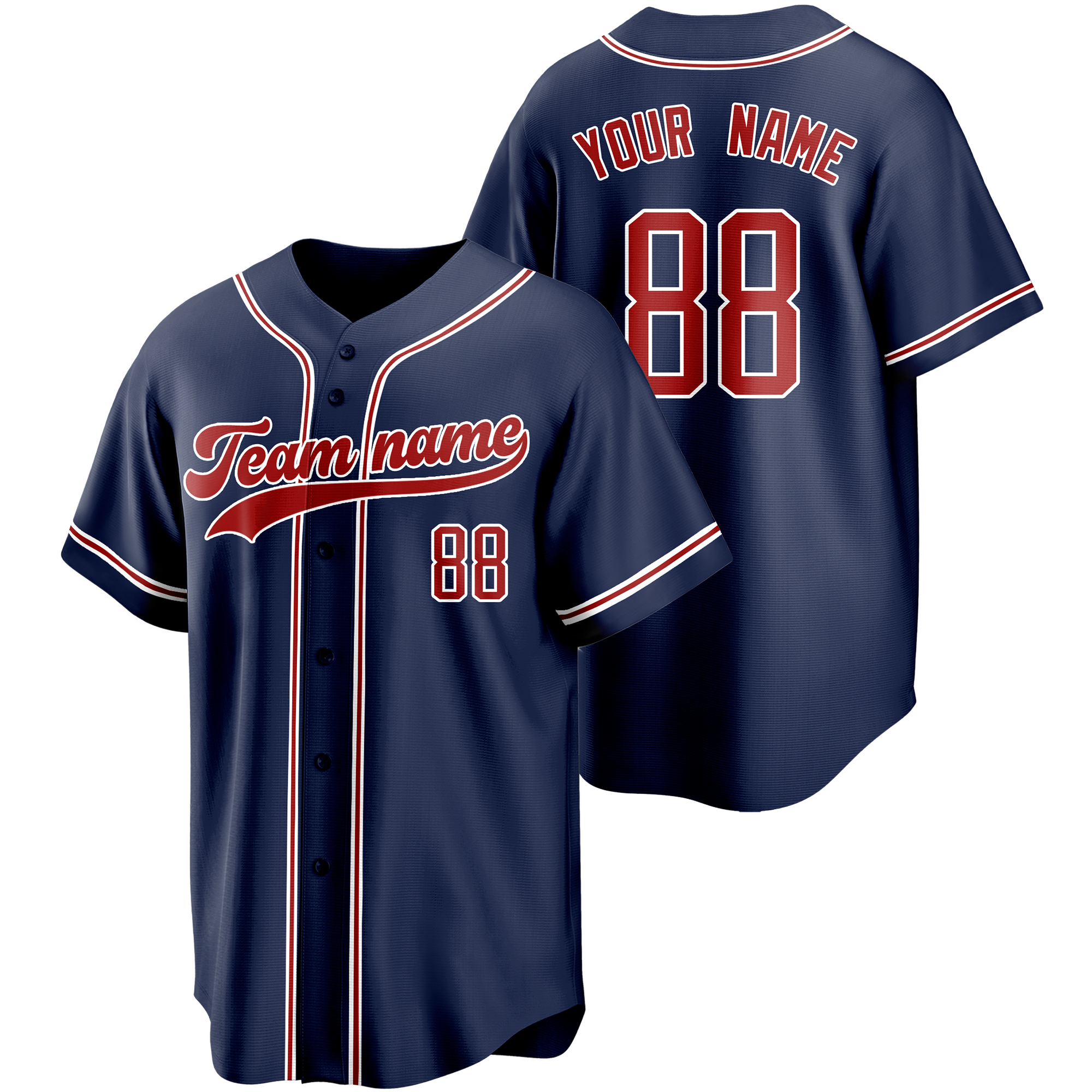 Navy/Red Custom Baseball Jersey Fashion Softball Shirt