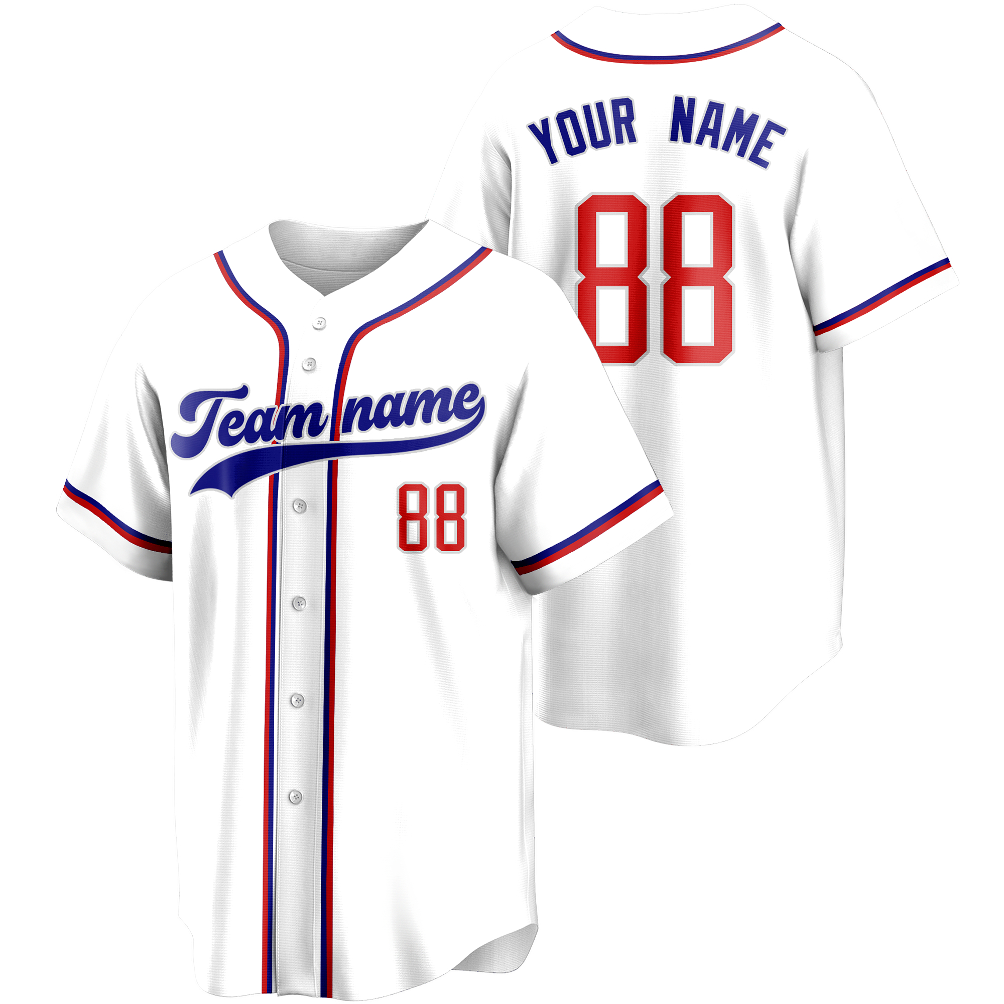 White/Blue Custom Baseball Jersey Fashion Softball Shirt