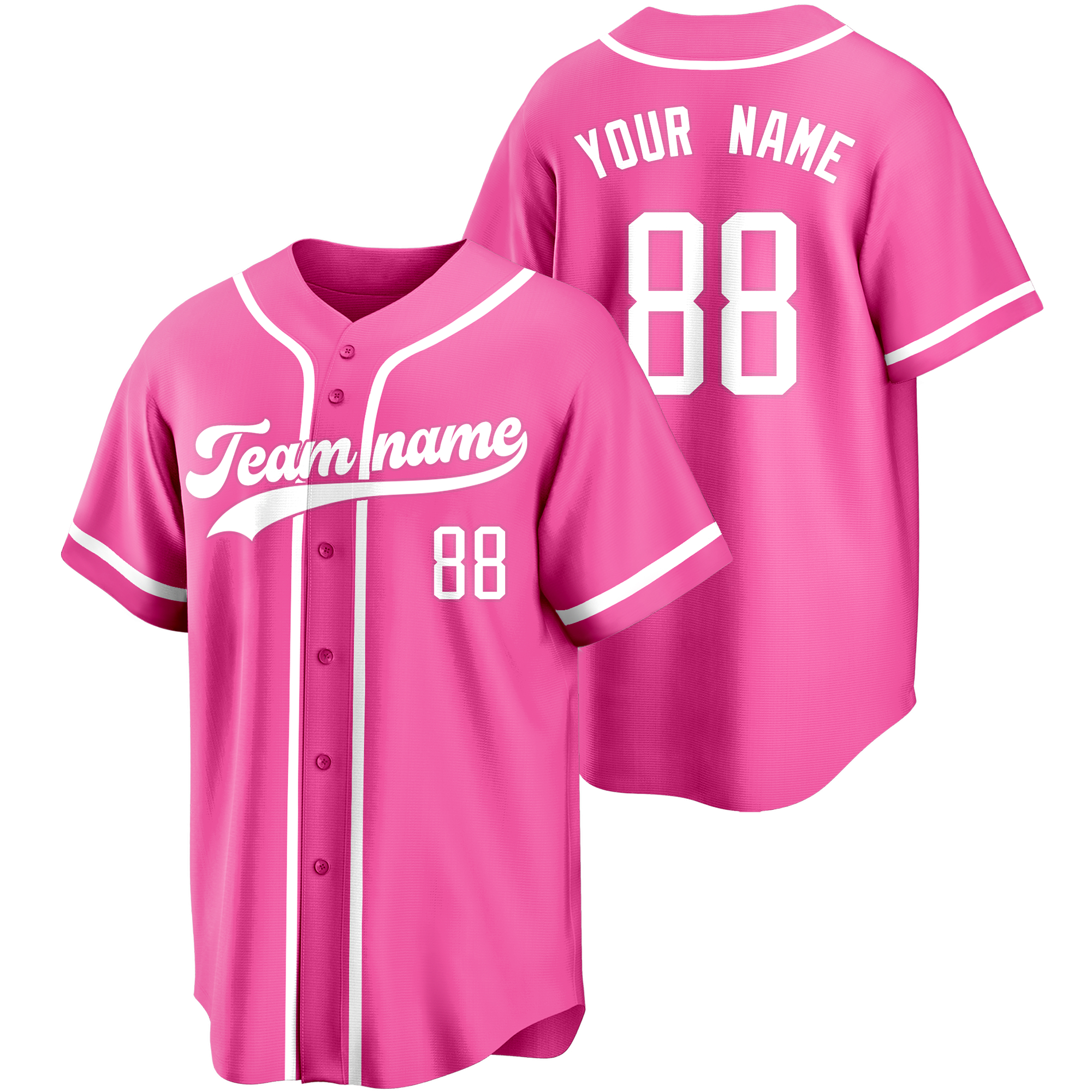 Pink/White Custom Baseball Jersey Fashion Softball Shirt