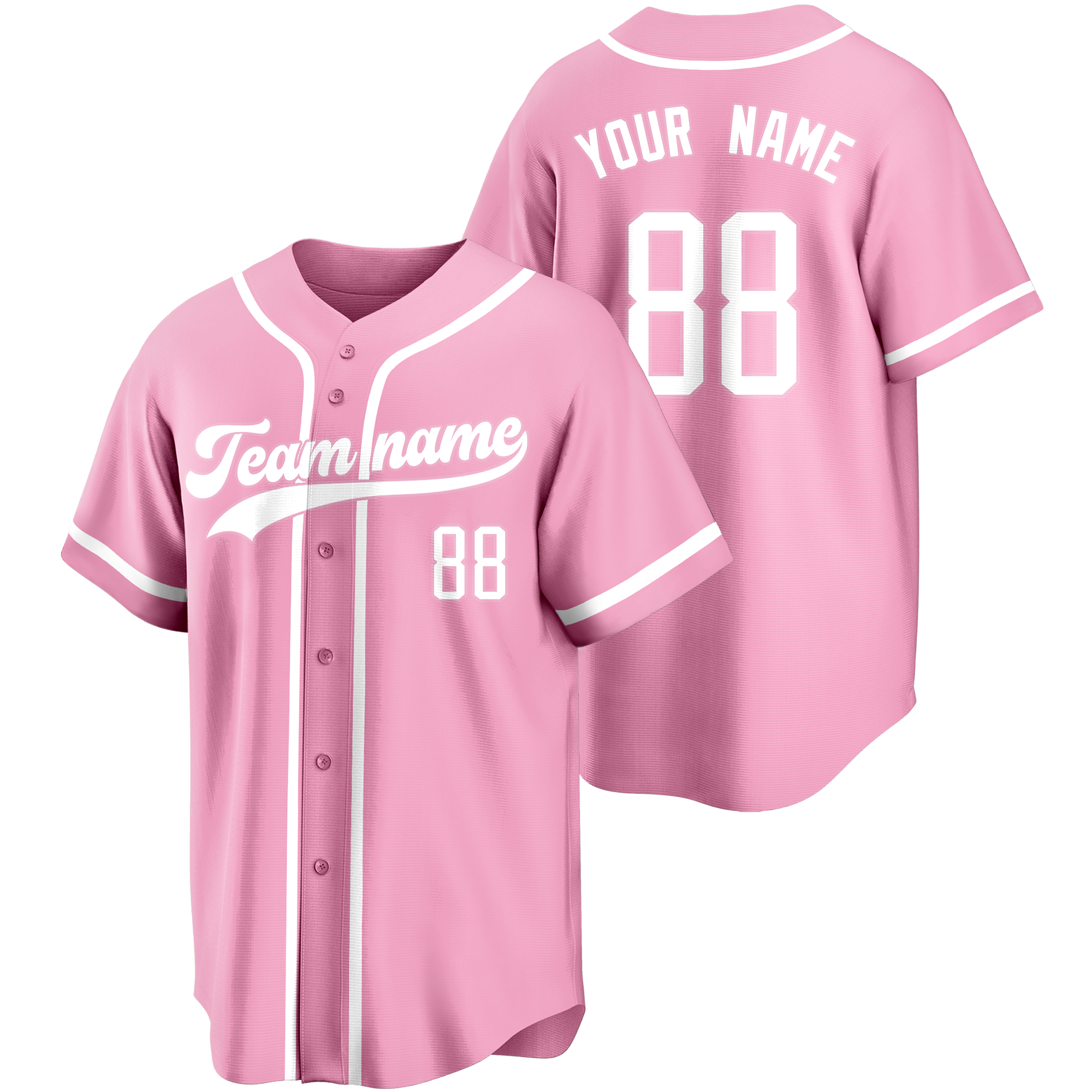 Pink/White Custom Baseball Jersey Fashion Softball Shirt