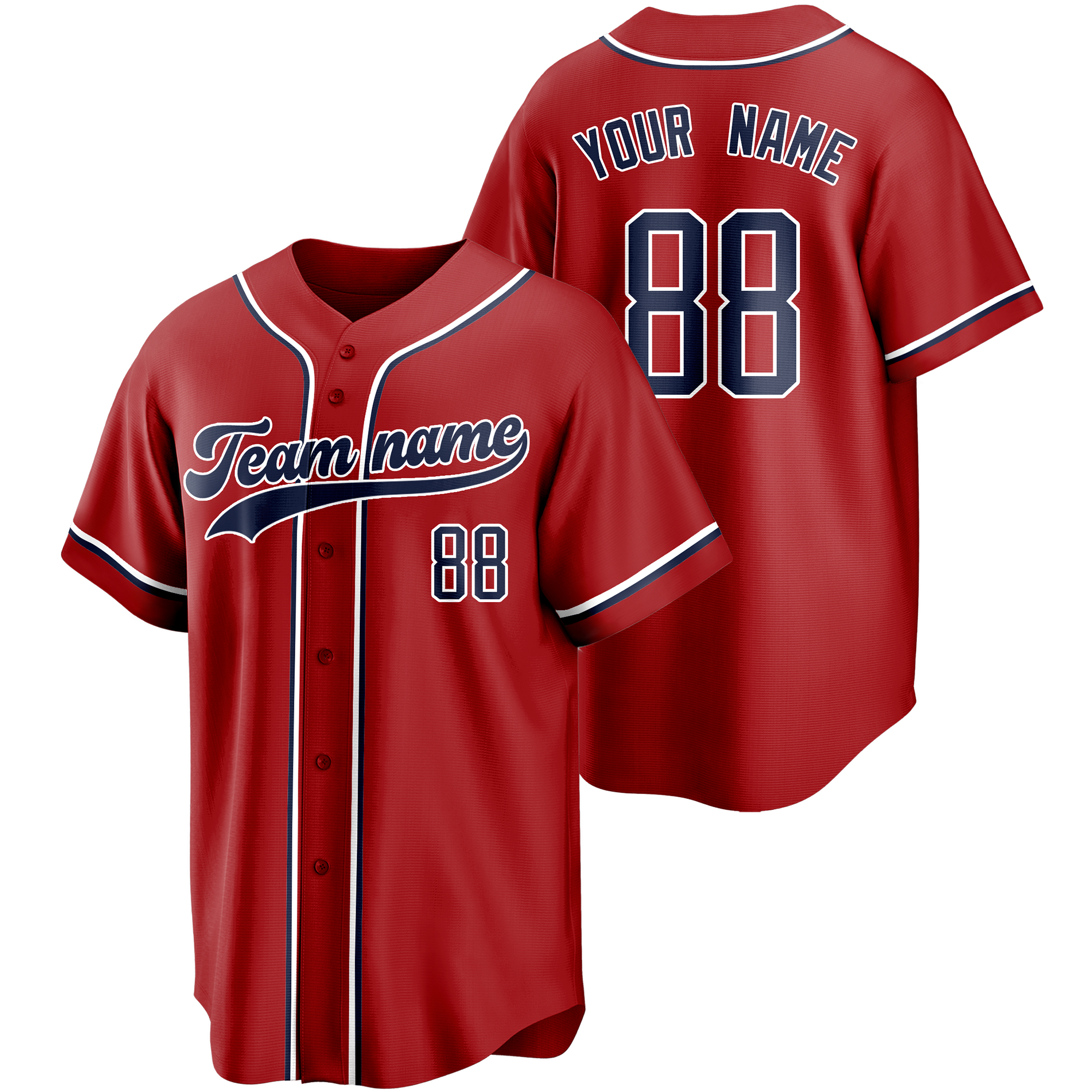 Red/Blue Custom Baseball Jersey Fashion Softball Shirt