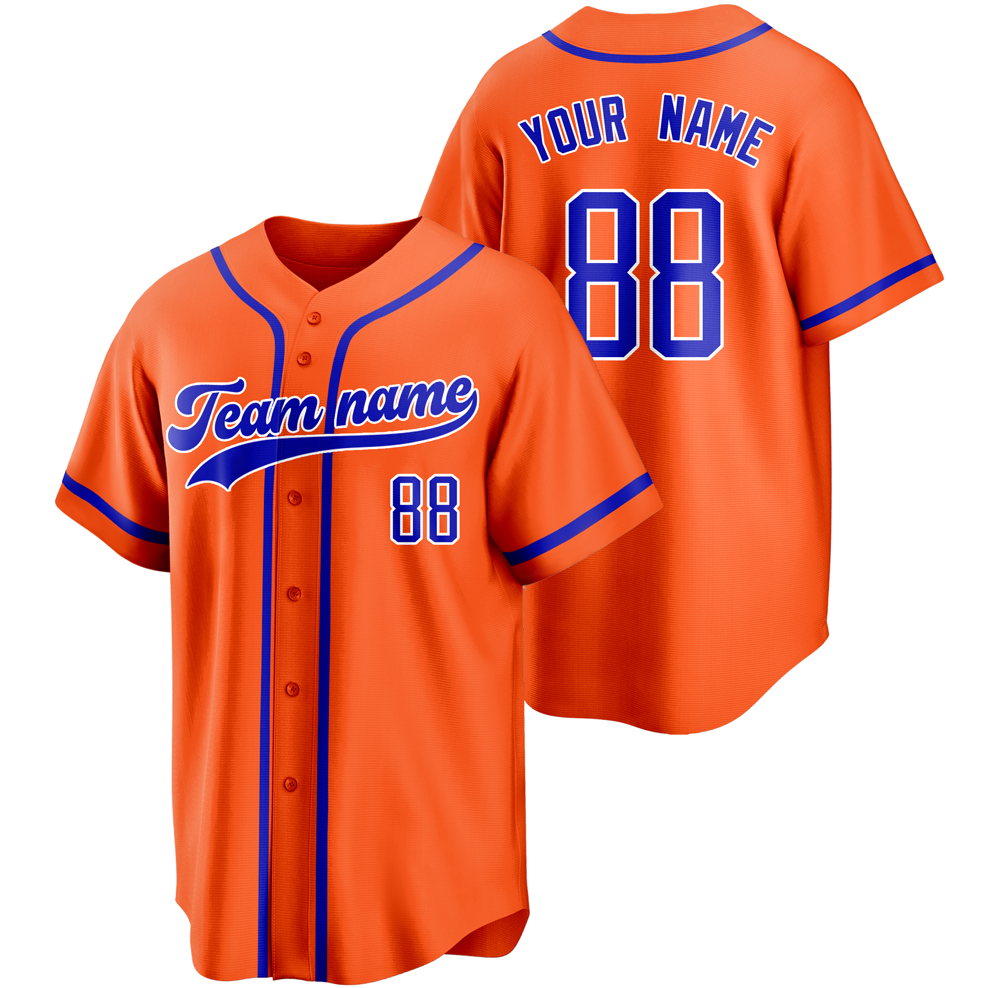 Orange/Blue Custom Baseball Jersey Fashion Softball Shirt