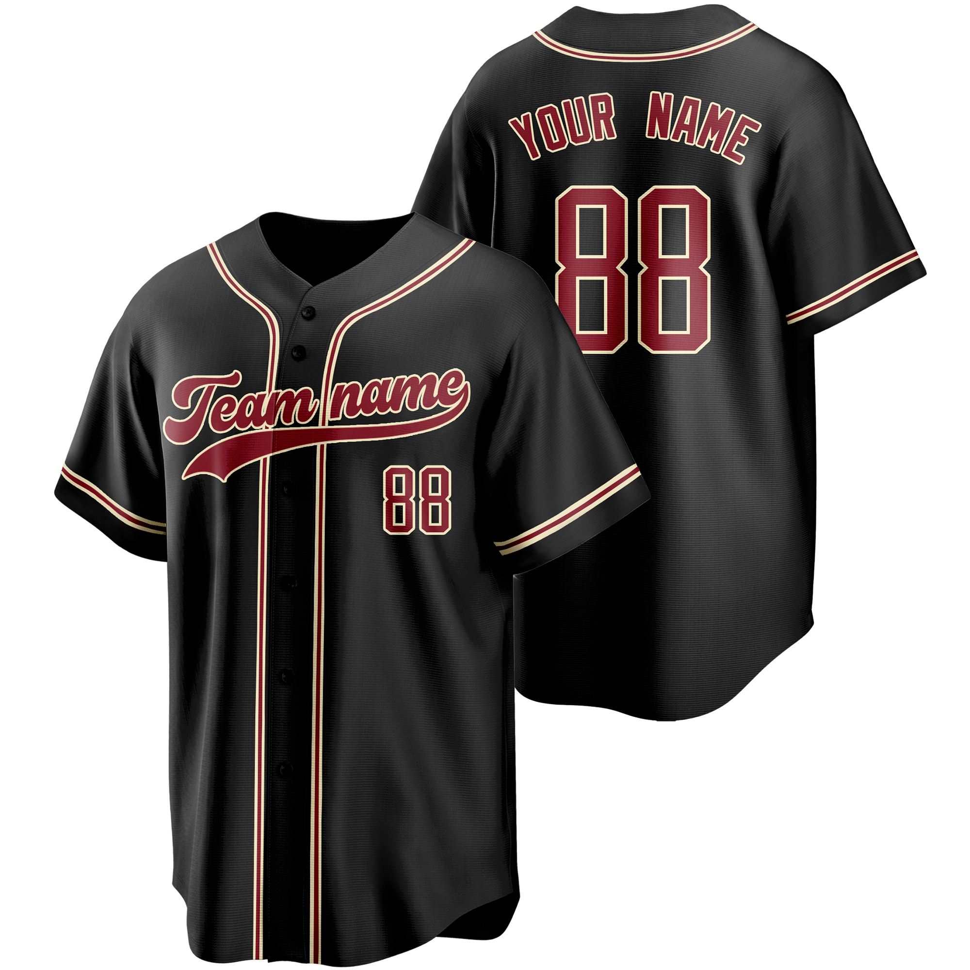 Black/Maroon Custom Baseball Jersey Fashion Softball Shirt