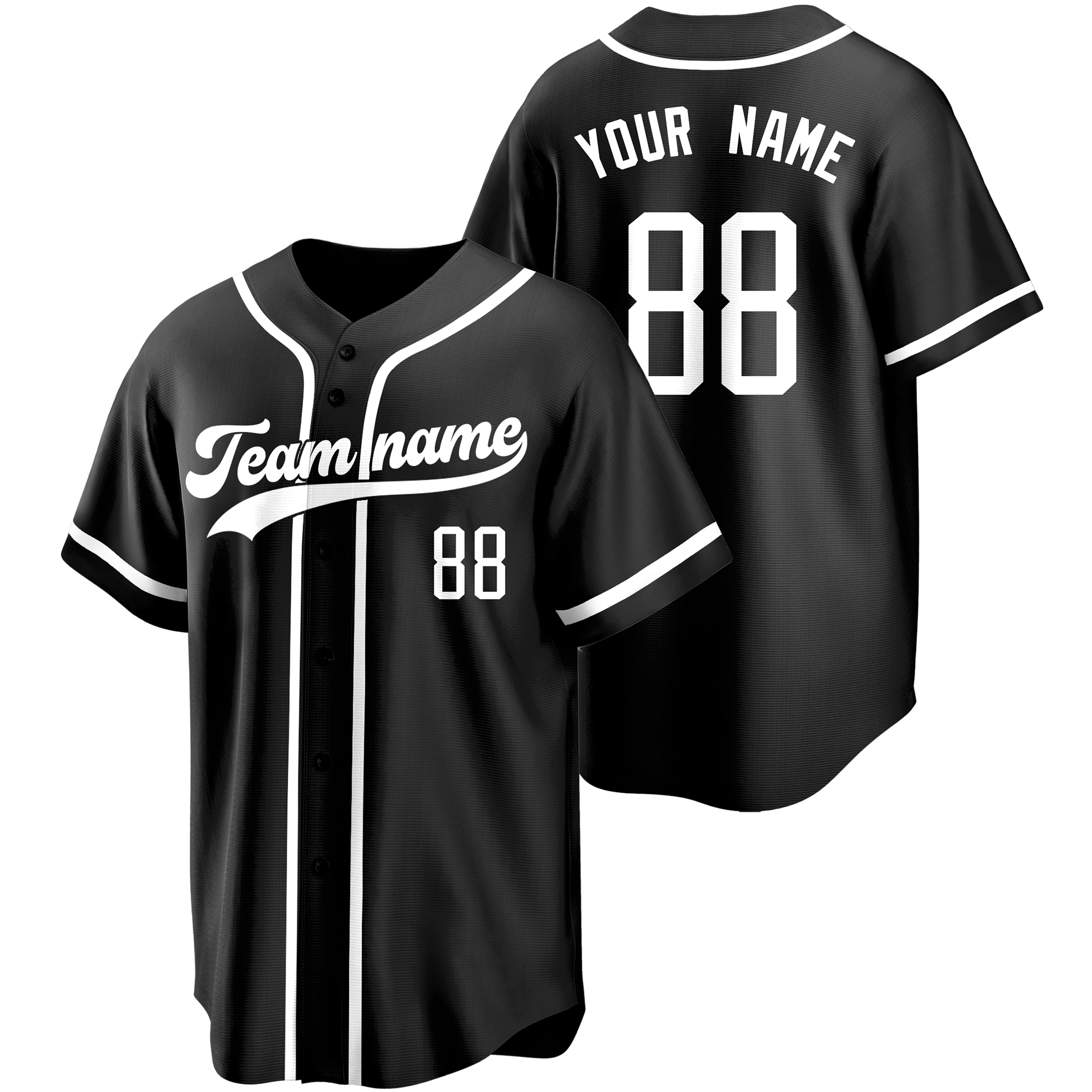 Black/White Custom Baseball Jersey Fashion Softball Shirt