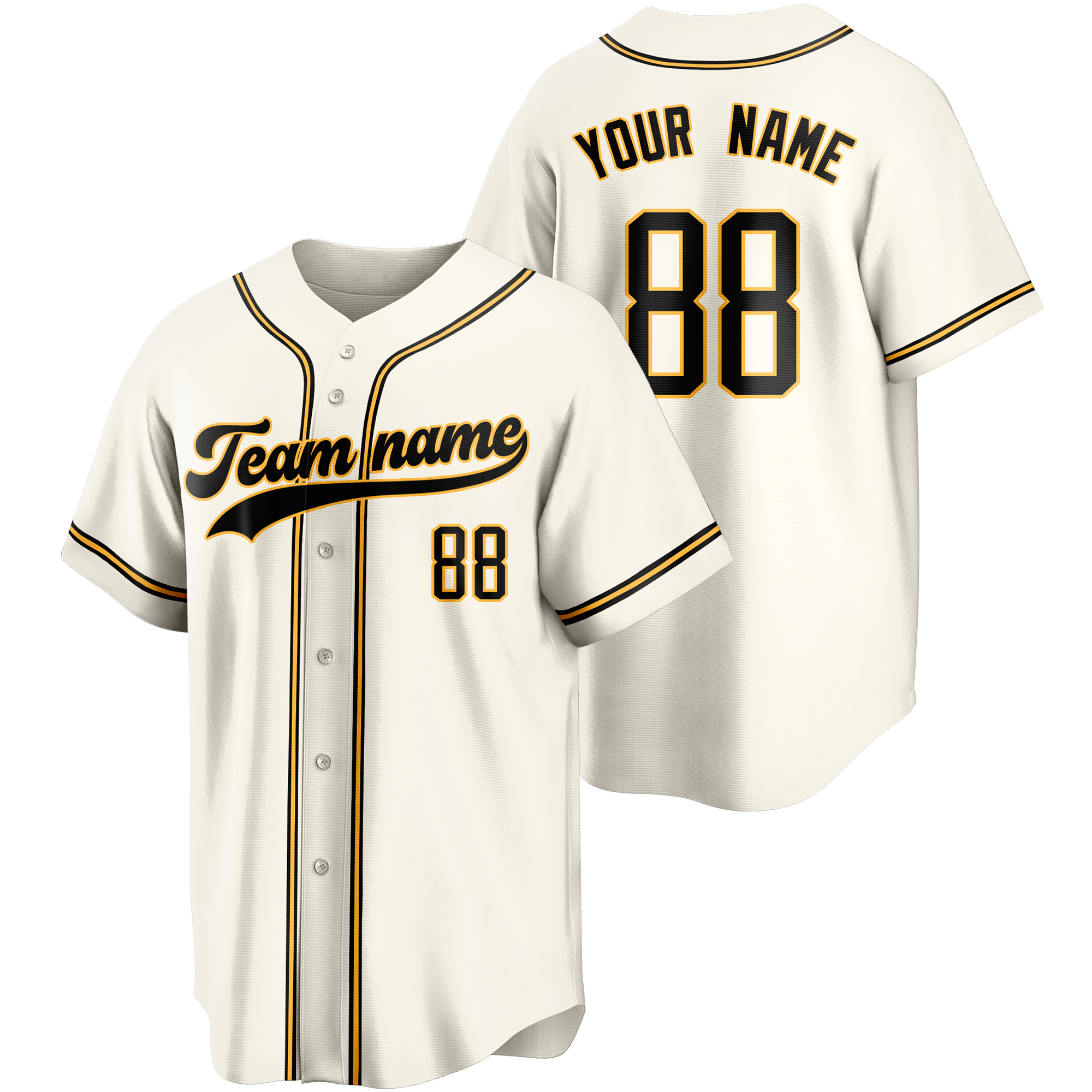 Cream/Black Custom Baseball Jersey Fashion Softball Shirt